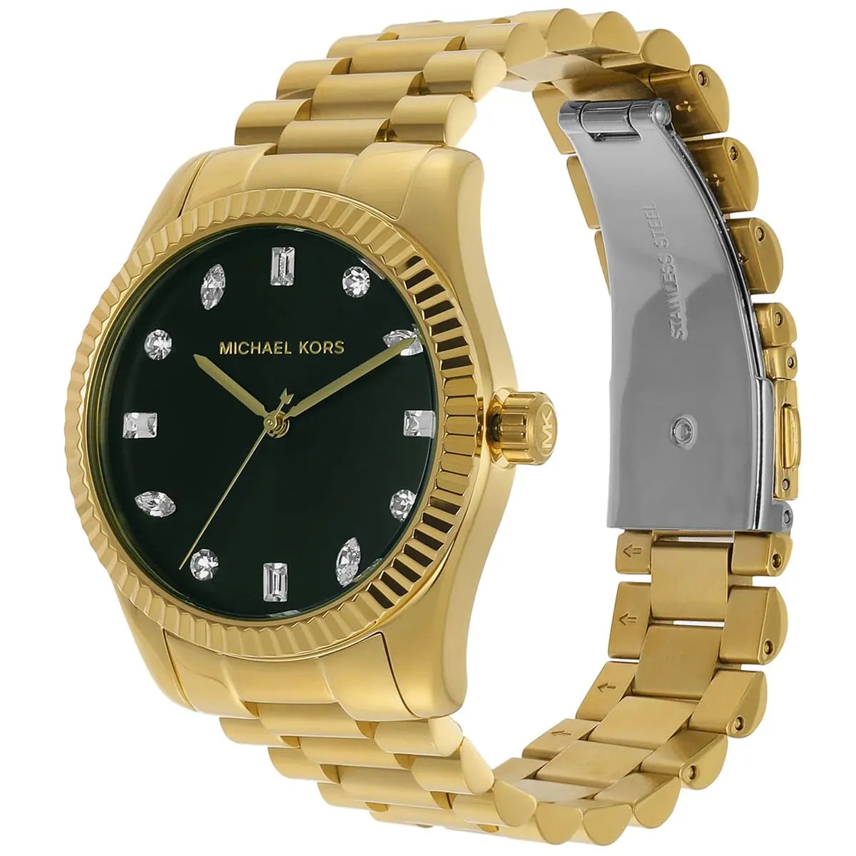 Michael Kors Lexington MK7449 Women’s Quartz Watch – Green Dial Gold Stainless Steel Bracelet