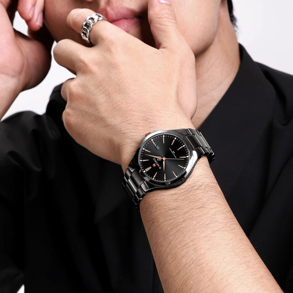 Naviforce NF9214-B-B Men’s Analog Round Watch with Monthly Date
