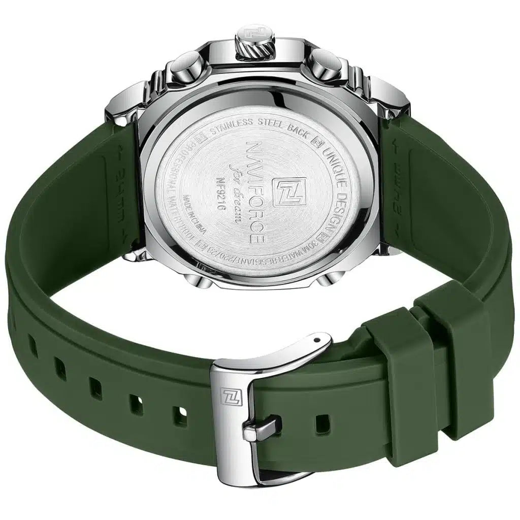 Naviforce NF9216T-S-GN-GN Men’s Analog & Digital Sport Watch – Green Dial Rubber Strap