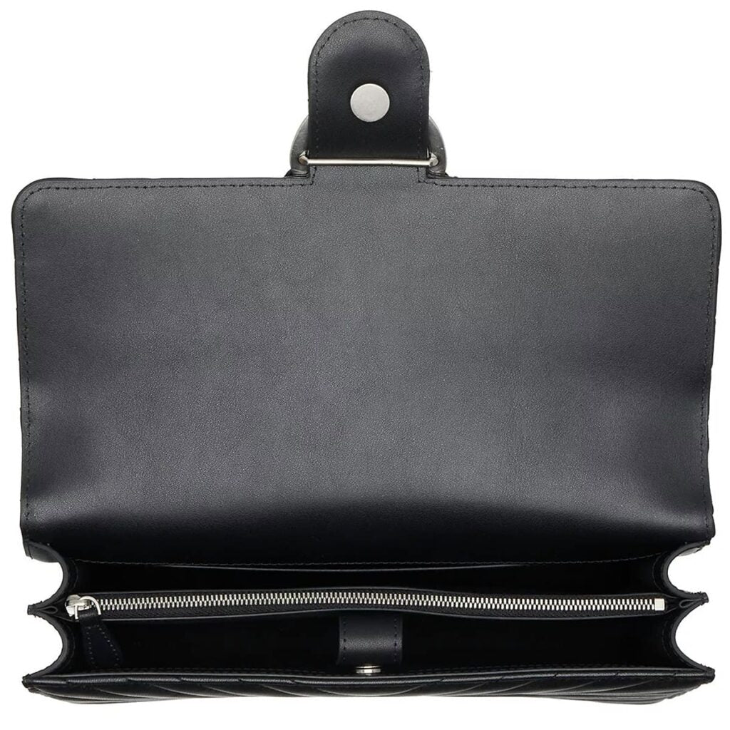 Pinko Women's Leather Crossbody Bag – Black Flap Design with Elegant Everyday Style#02