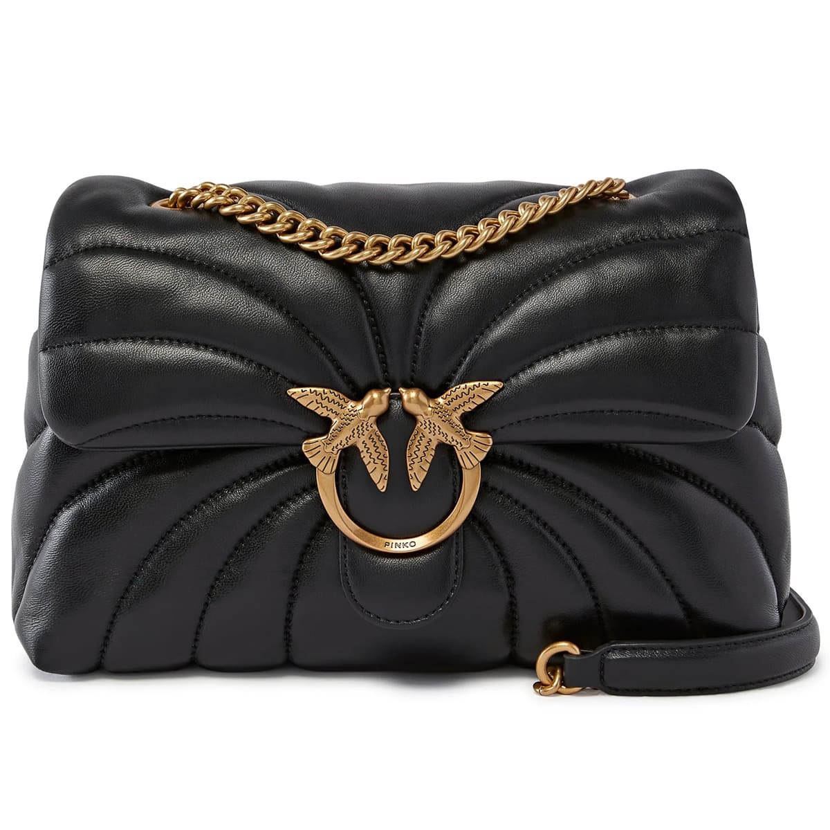 PINKO Women's Black Leather Shoulder & Crossbody Bag – Envelope Flap Design #06