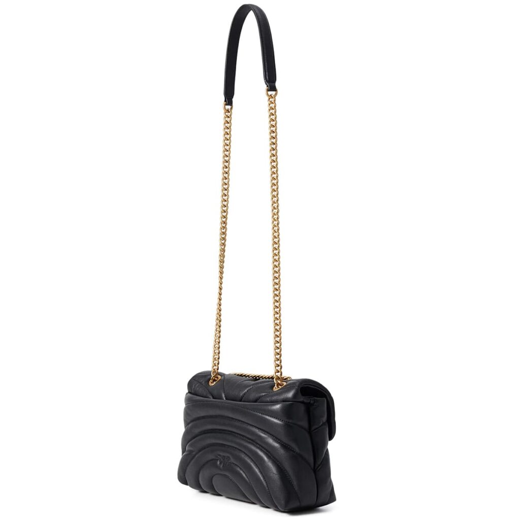 PINKO Women's Black Leather Shoulder & Crossbody Bag – Envelope Flap Design #06