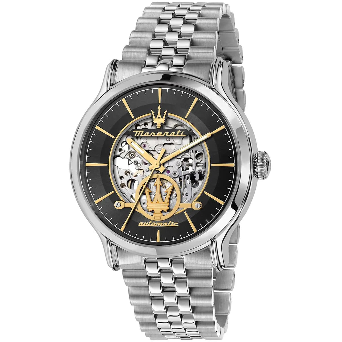 Maserati Men's Watch R8823118015 – Black Dial with Silver Stainless Steel Bracelet