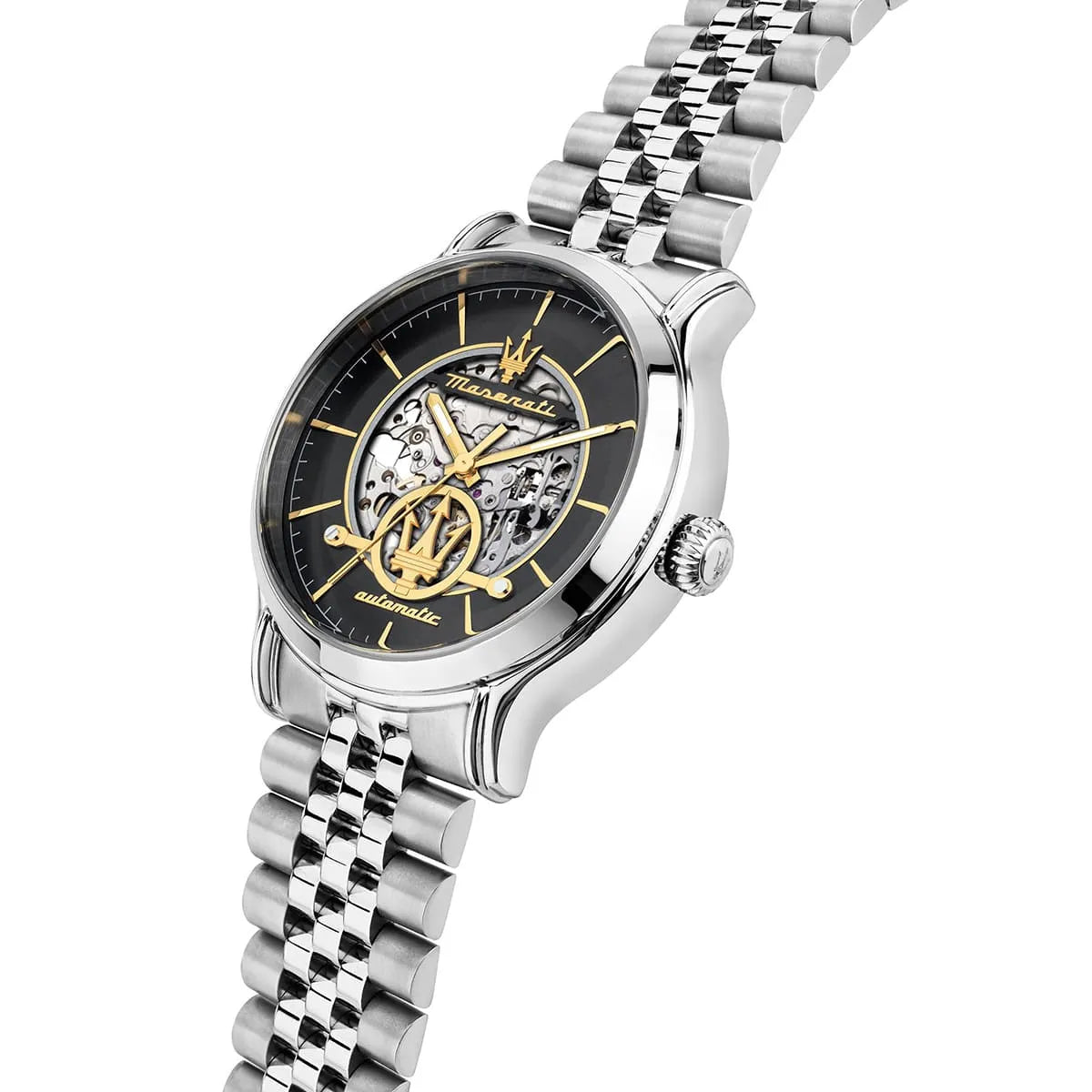 Maserati Men's Watch R8823118015 – Black Dial with Silver Stainless Steel Bracelet