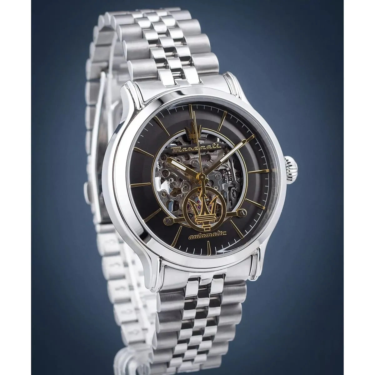 Maserati Men's Watch R8823118015 – Black Dial with Silver Stainless Steel Bracelet