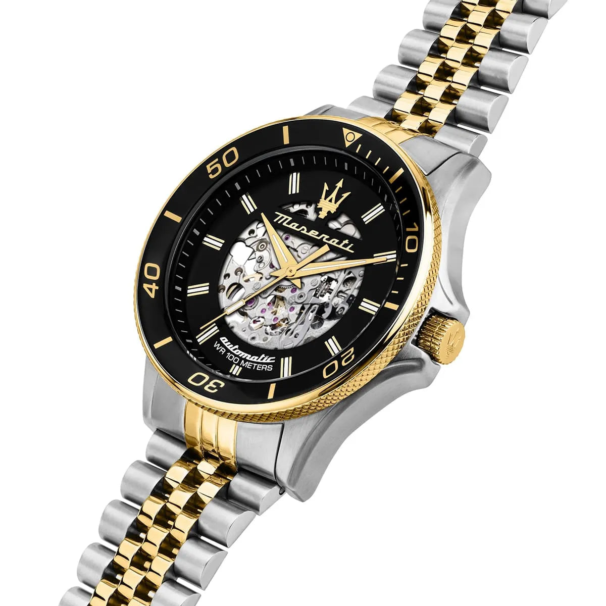 Maserati R8823140010 Men’s Watch – Sfida Automatic Black Dial Two-Tone Stainless Steel Watch