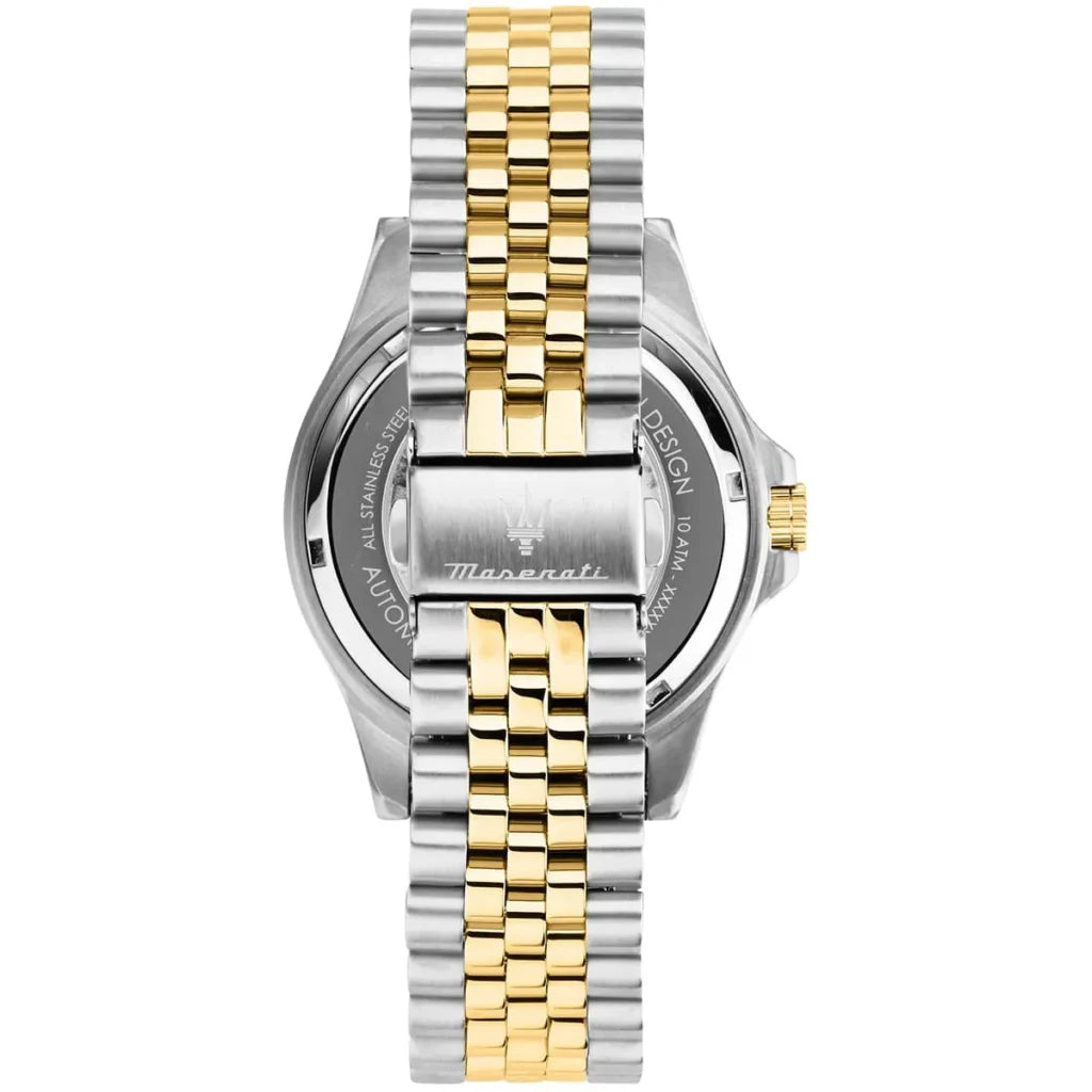 Maserati R8823140010 Men’s Watch – Sfida Automatic Black Dial Two-Tone Stainless Steel Watch