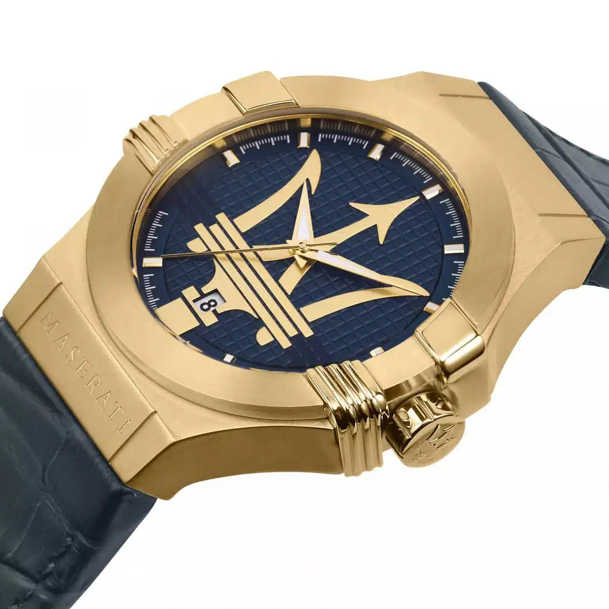 Maserati Potenza R8851108035 Men’s Watch – Blue Dial, Blue Genuine Leather Strap, 42mm, Quartz Movement, 100M Water Resistant