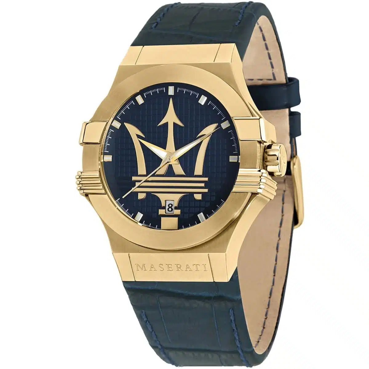 Maserati Potenza R8851108035 Men’s Watch – Blue Dial, Blue Genuine Leather Strap, 42mm, Quartz Movement, 100M Water Resistant