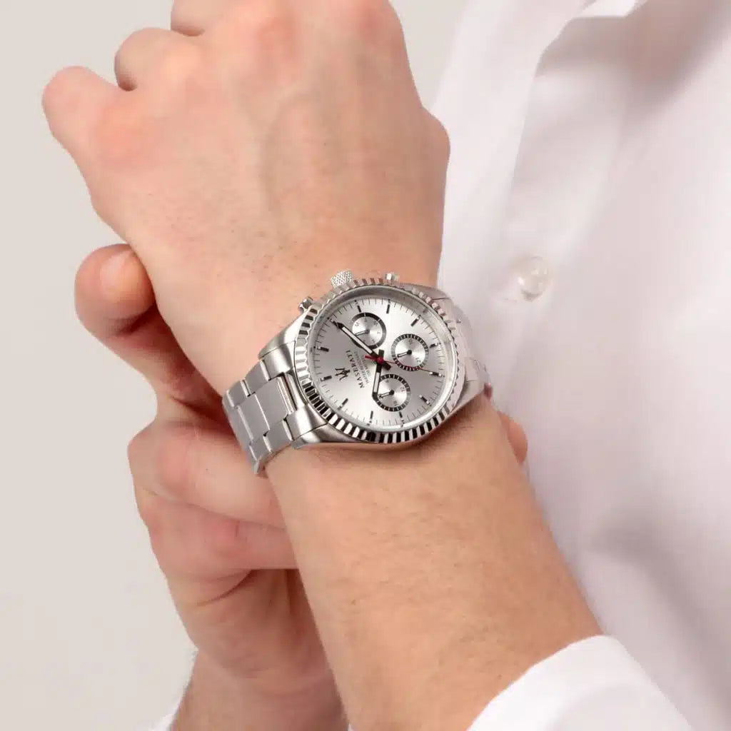 Maserati Maserati Competizione Men’s Watch R8853100018 – Silver Dial Stainless Steel
