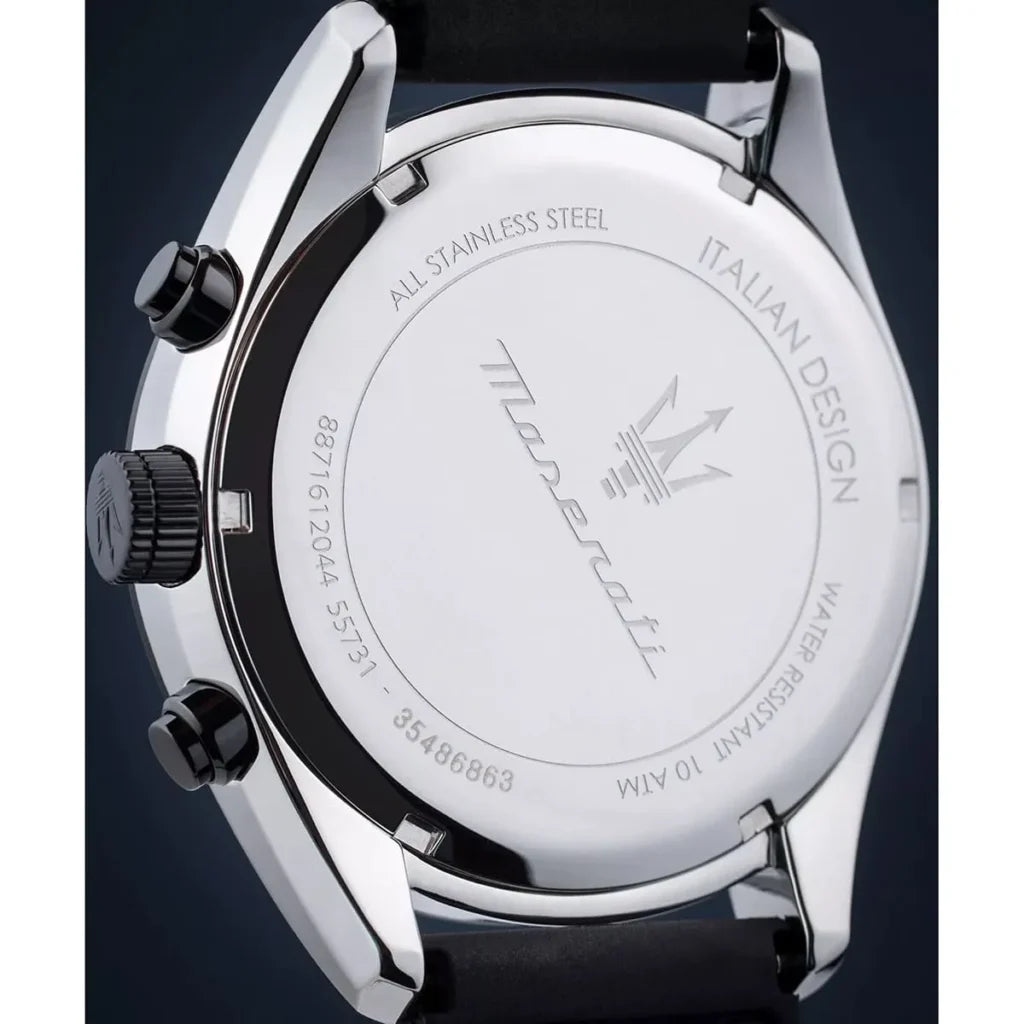 Maserati R8871612044 Men’s Watch – Traguardo Blue Dial Sport Watch with Black Silicone Strap