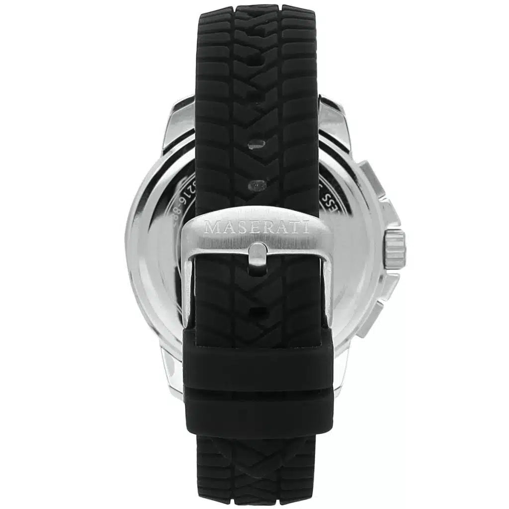 Maserati Maserati Successo Men’s Watch R8871621014 – Black Dial with Rubber Strap