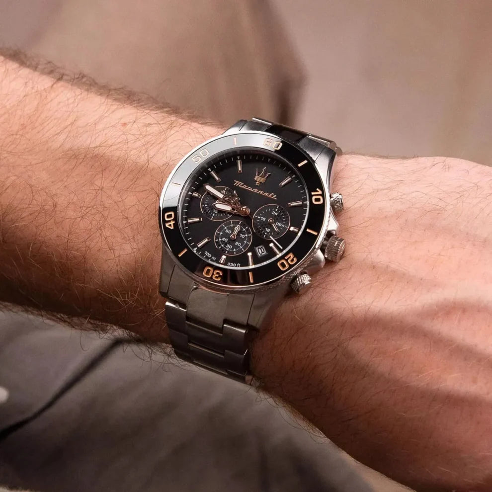 Maserati Competizione Men's Watch R8873600003 - Silver & Black