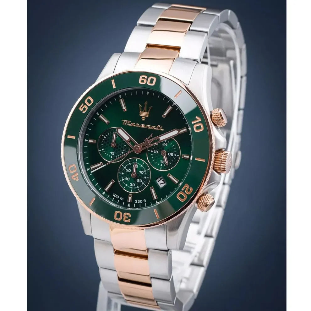 Maserati Competizione Men's Watch R8873600004, Silver & Rose Gold