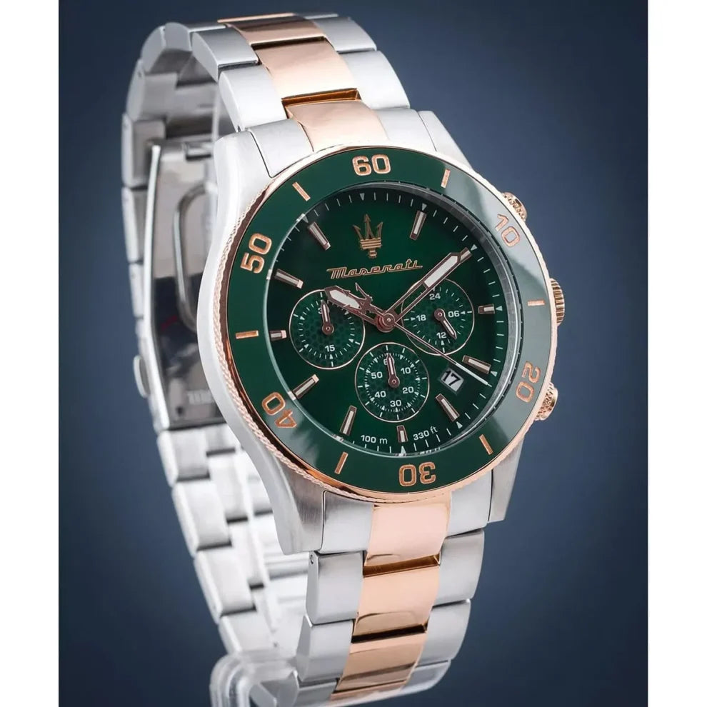 Maserati Competizione Men's Watch R8873600004, Silver & Rose Gold
