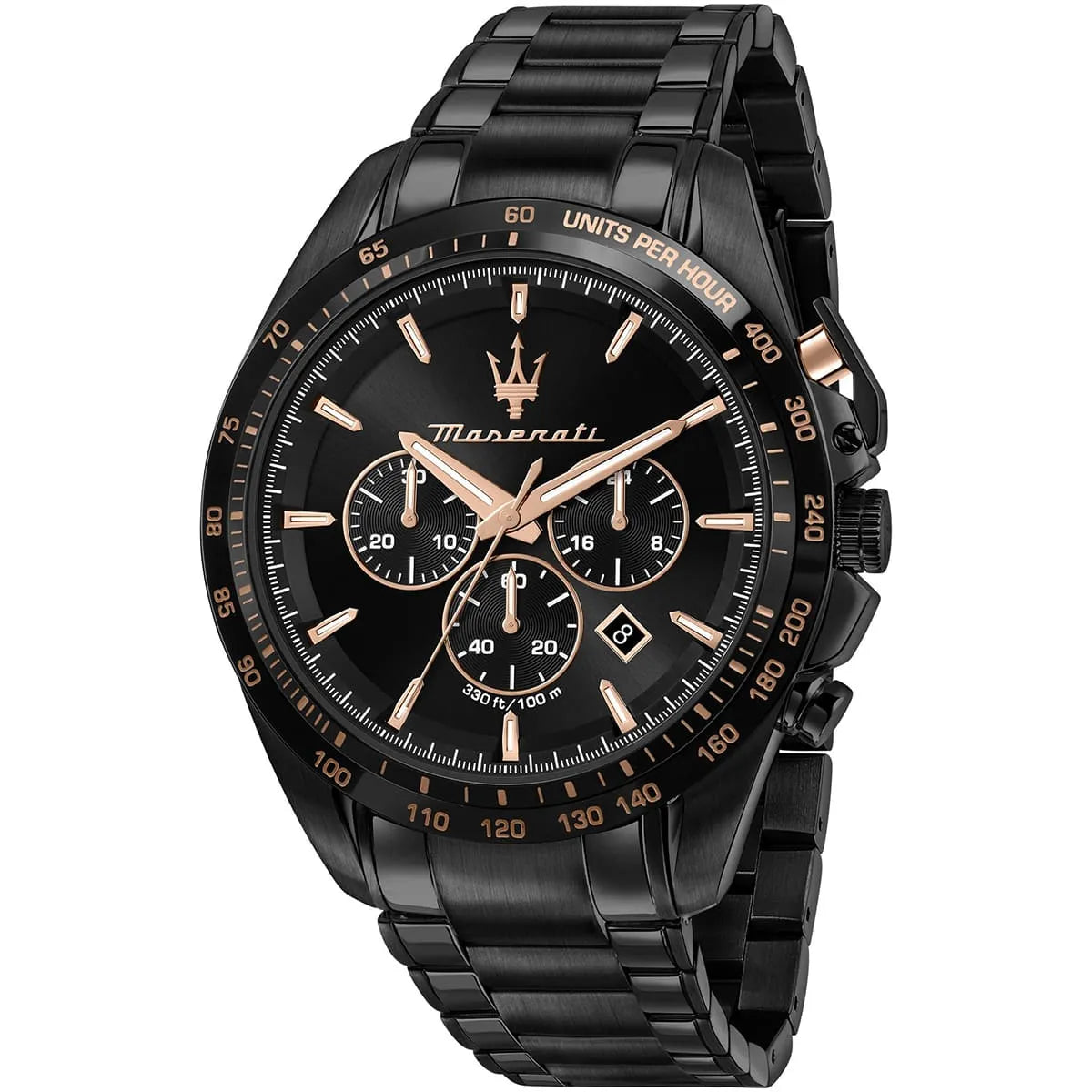 Maserati Traguardo Men’s Watch R8873612048 – Black Dial & Stainless Steel Bracelet, 45mm Quartz Chronograph Style