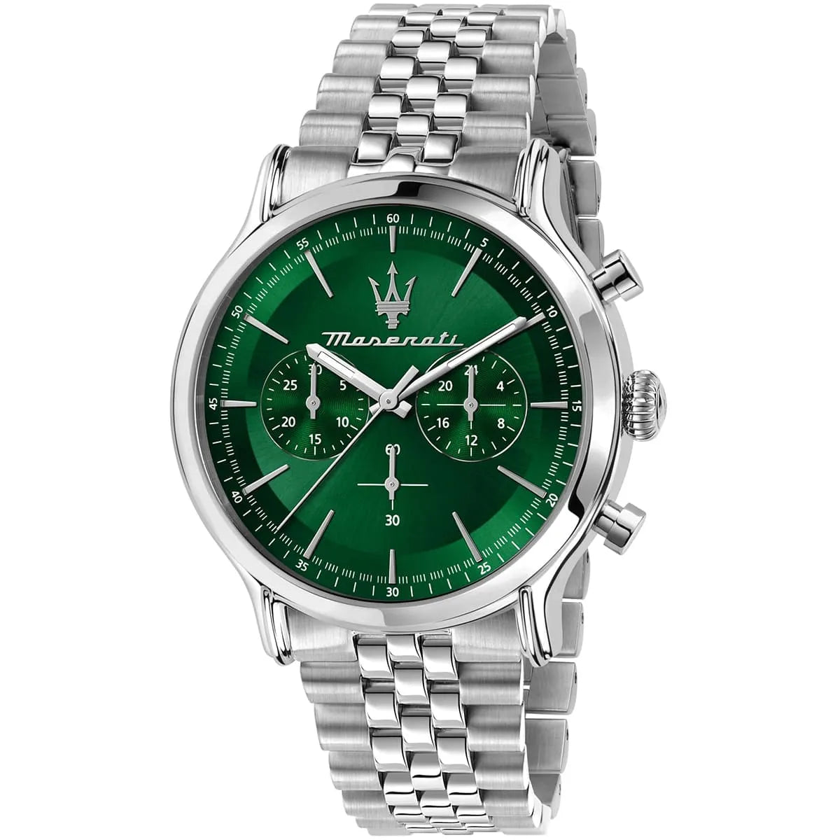 Maserati R8873618033 Men’s Watch – Epoca Green Dial Stainless Steel Silver Watch