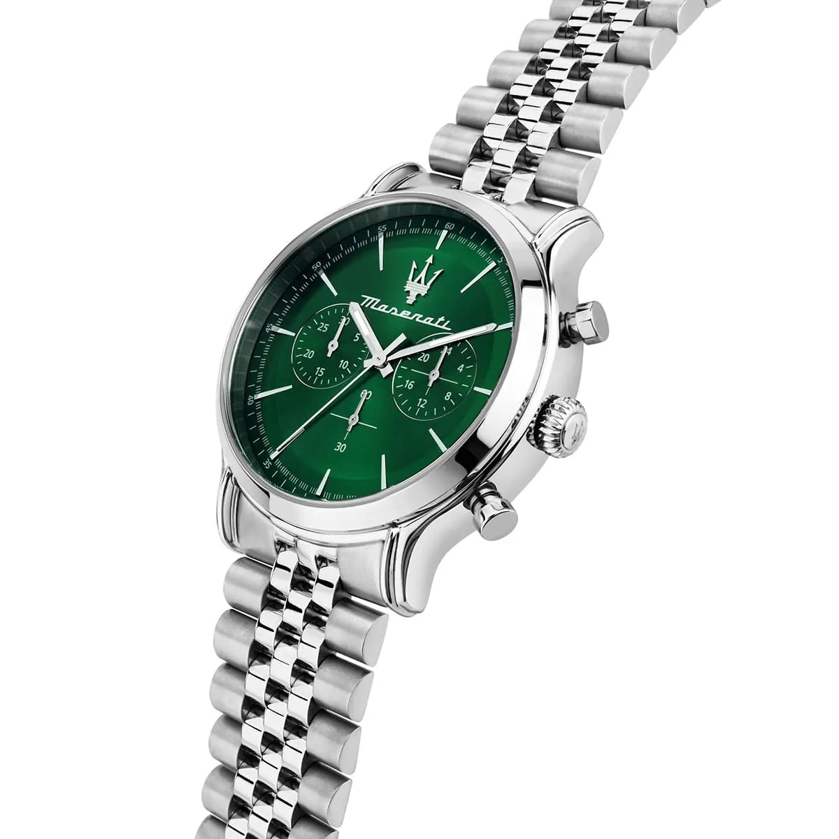 Maserati R8873618033 Men’s Watch – Epoca Green Dial Stainless Steel Silver Watch