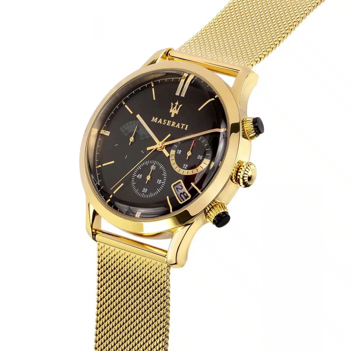 Maserati Ricordo R8873633003 Men’s Watch – Black Dial, Gold Stainless Steel Bracelet, 42mm, Quartz Movement