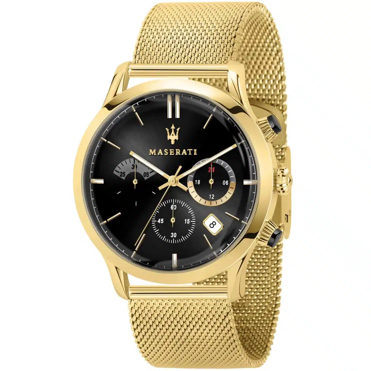 Maserati Ricordo R8873633003 Men’s Watch – Black Dial, Gold Stainless Steel Bracelet, 42mm, Quartz Movement