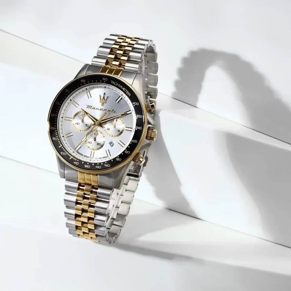 Maserati Sfida Men's Watch R8873640024, Silver & Gold