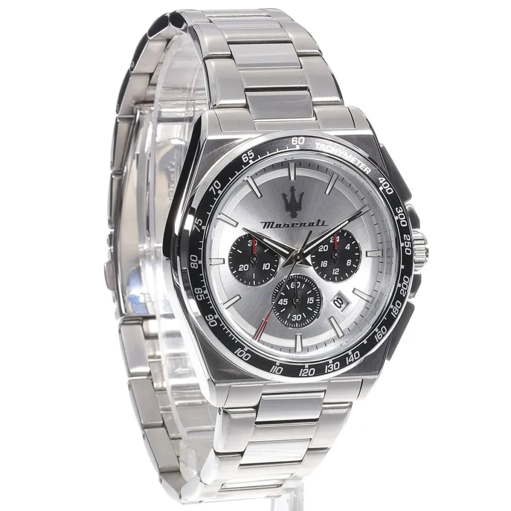 Maserati R8873652006 Velocita Watch – Silver Dial, Full Stainless Steel Bracelet, 100M Water Resistant (43mm)