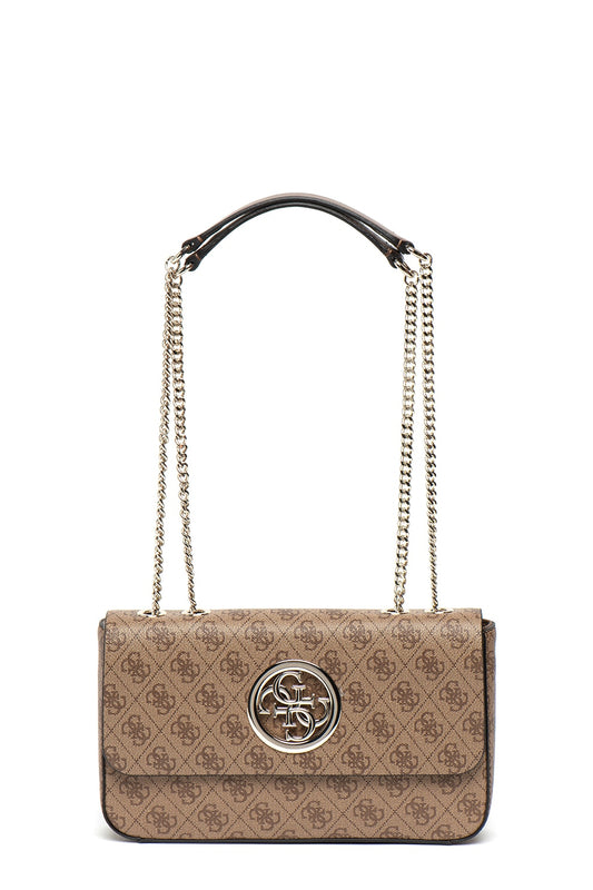 Guess Light Brown Monogram Bag For Women 22#