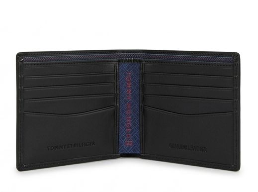 Tommy Hilfiger Men's Grid Textured Leather Wallet - Black #75
