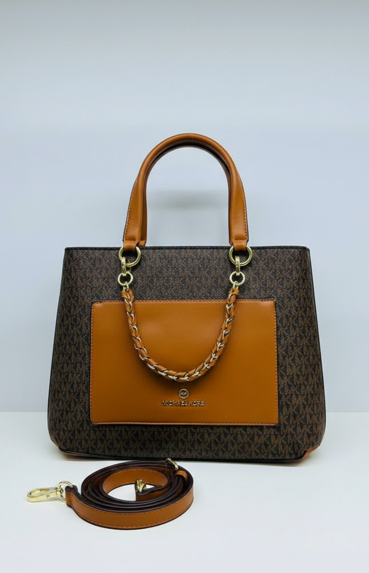 Michael Kors Sheila Medium Logo Satchel - Brown/Acorn #12