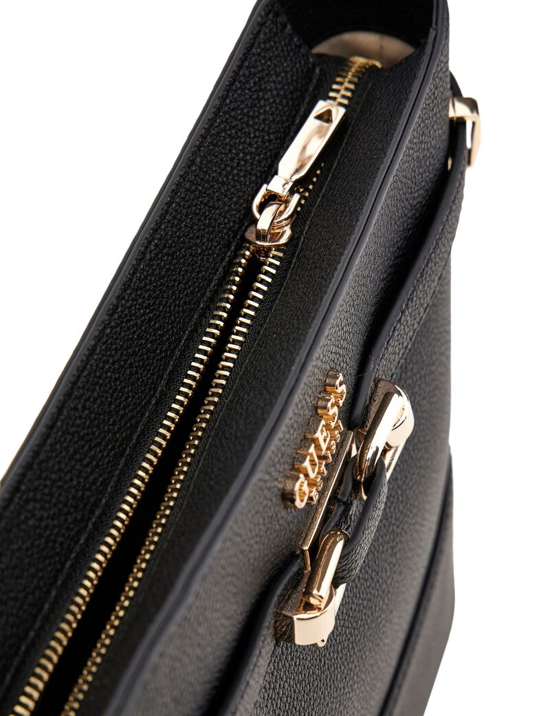 Guess Textured Faux-Leather Bucket Bag – Sleek Black #162