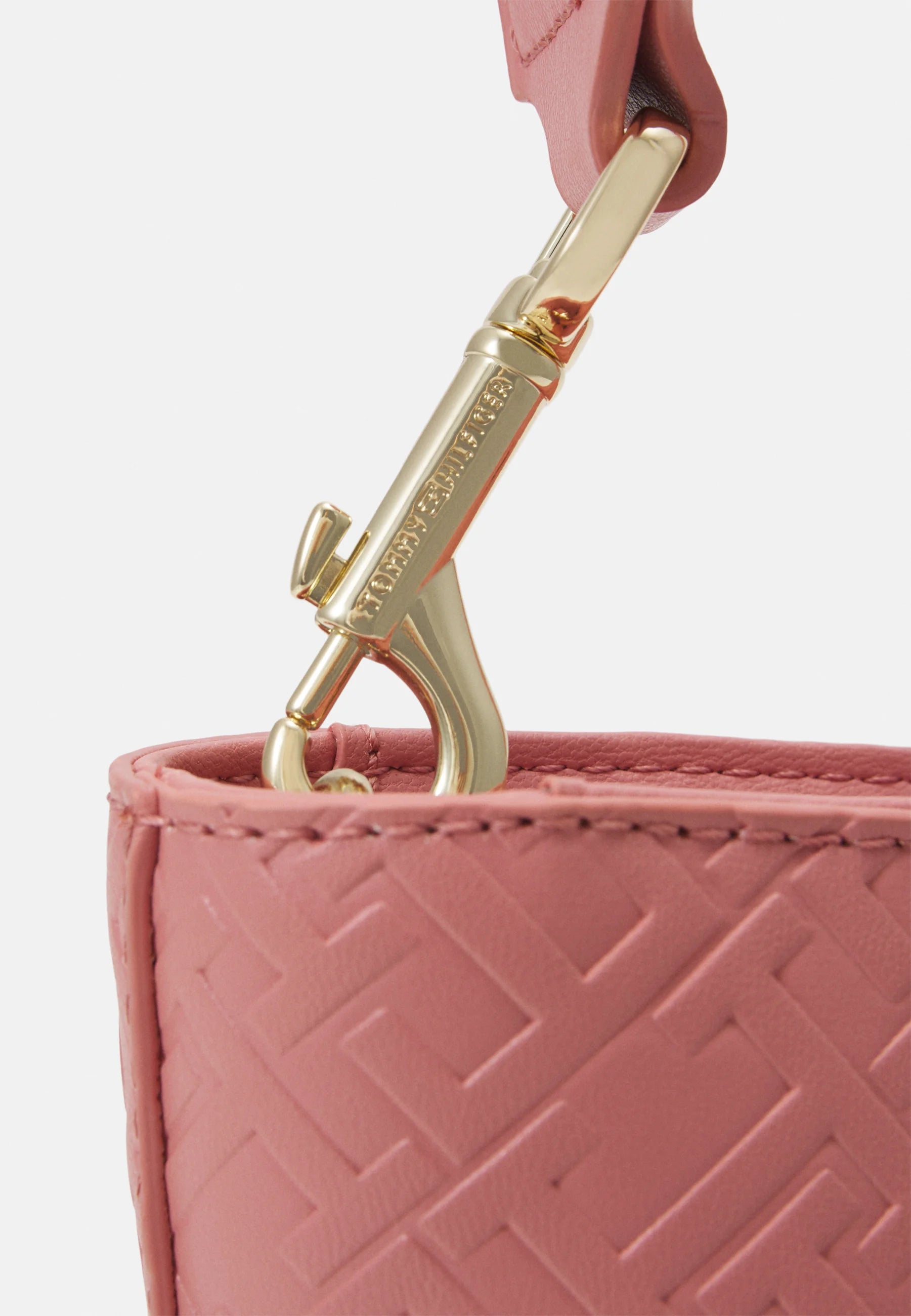 Tommy Hilfiger Embossed Monogram Tote Bag – Dusty Rose Pink, Elegant Dual-Strap Design #11