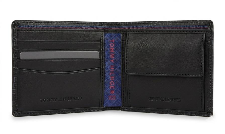 Tommy Hilfiger Men's Printed Monogram Wallet - Black #80