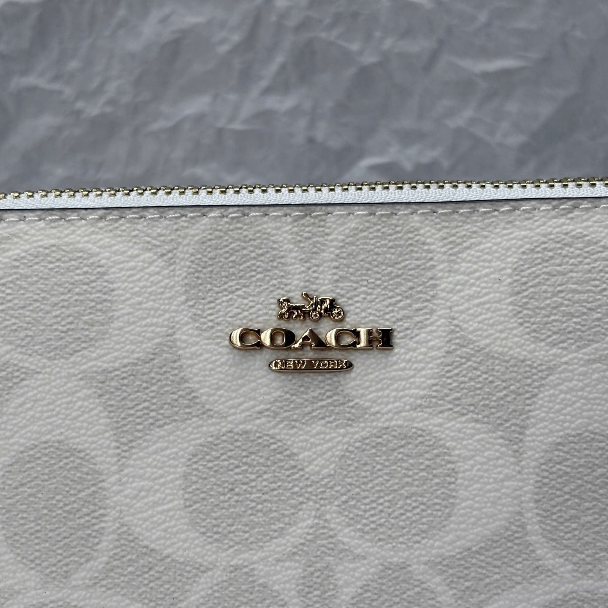 COACH Signature Canvas Small Shoulder Bag – Beige & White #31