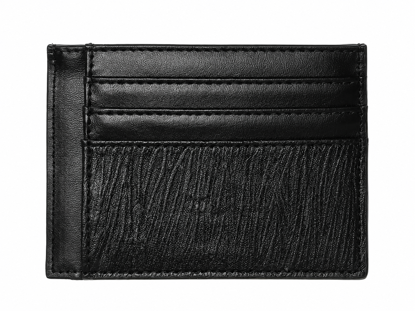 Calvin Klein Textured Leather Card Holder - Metal Logo