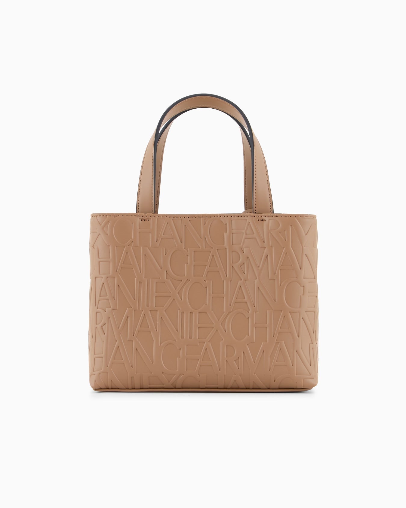 A|X Armani Exchange Medium Tote – Beige Embossed Logo Elegant #11