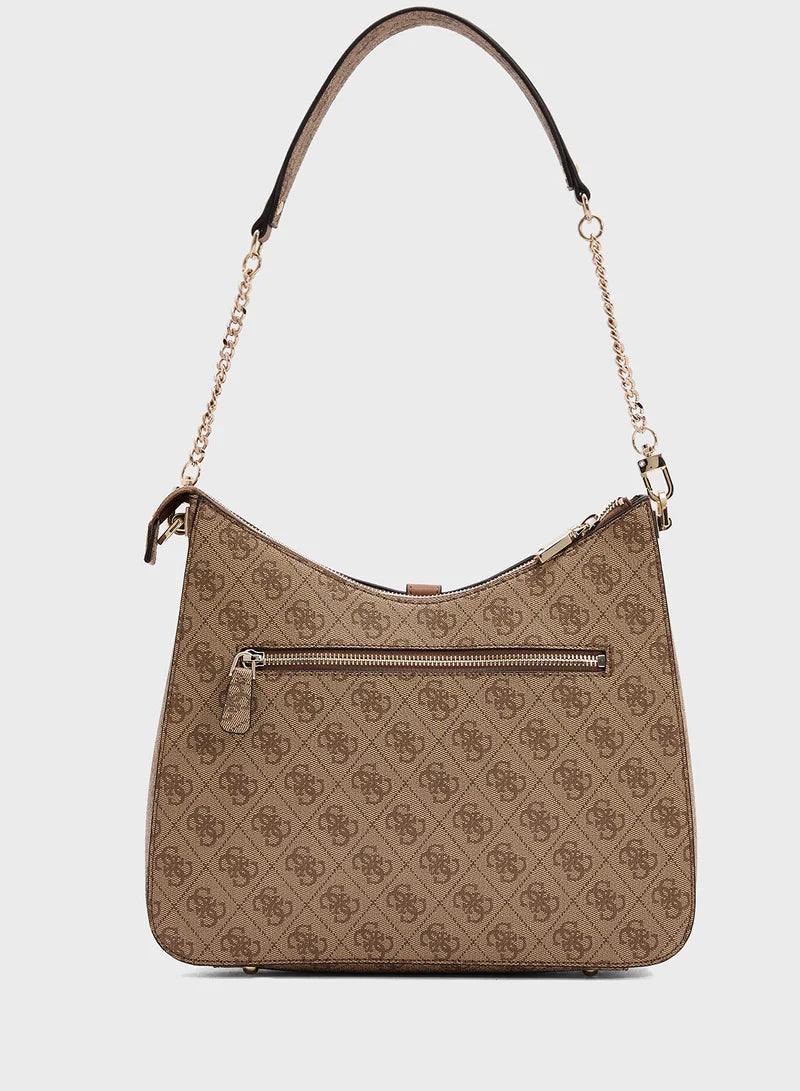 Guess Logo Monogram Hobo Bag – Sand & Latte #166