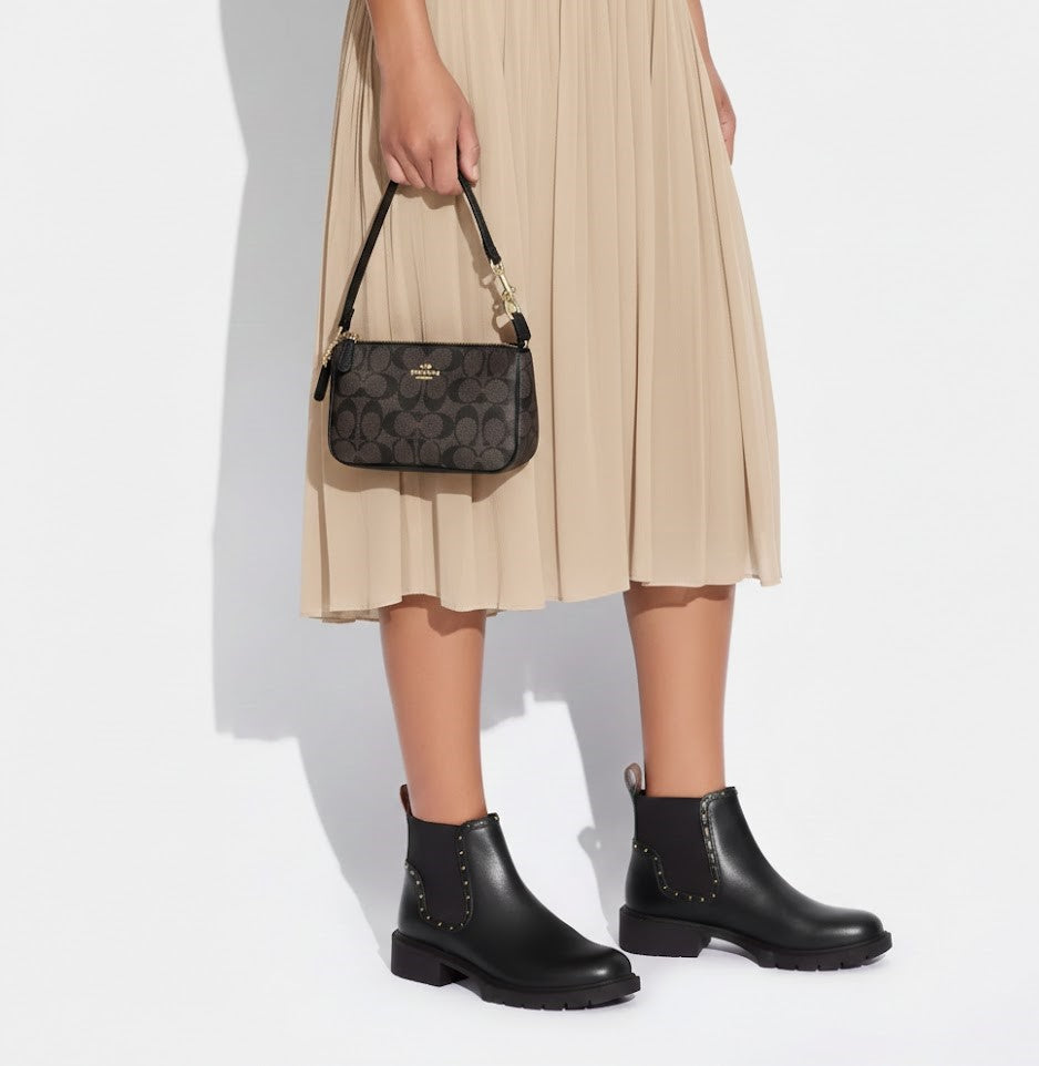 COACH Signature Canvas Flap Crossbody - Brown & Black #9
