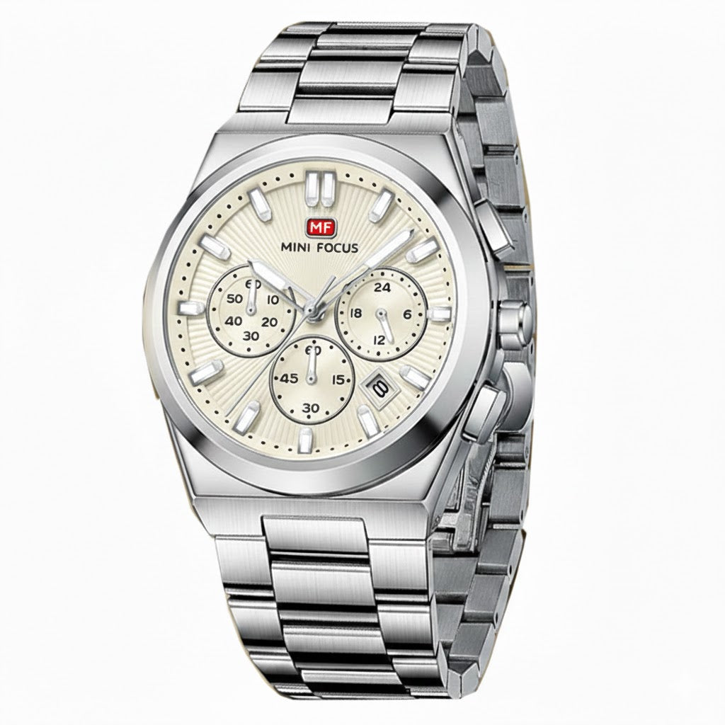 Timeless Sophistication Mini Focus MF0610G | Classic Silver & Cream