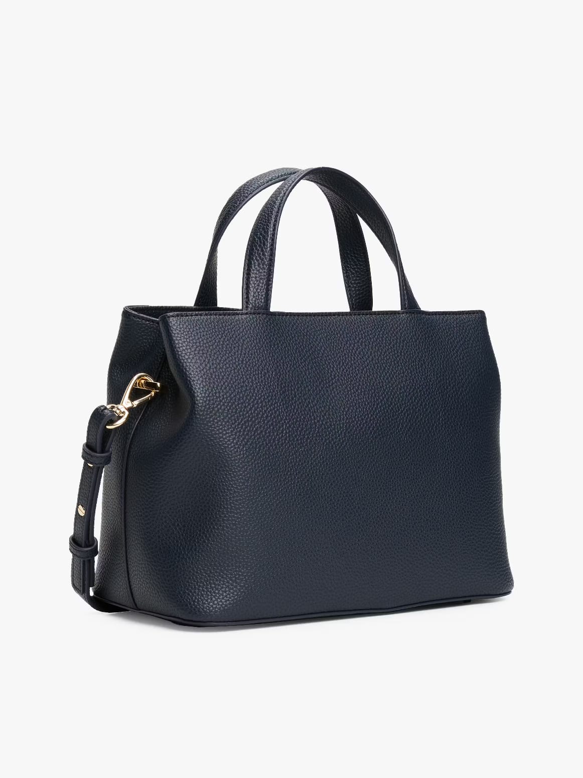 Tommy Hilfiger Signature Striped Satchel – Dark Navy #0043