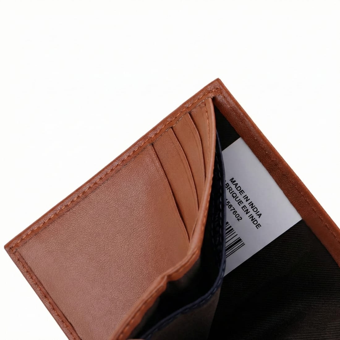 TH Camel Leather Trifold Wallet for Men – Model #2