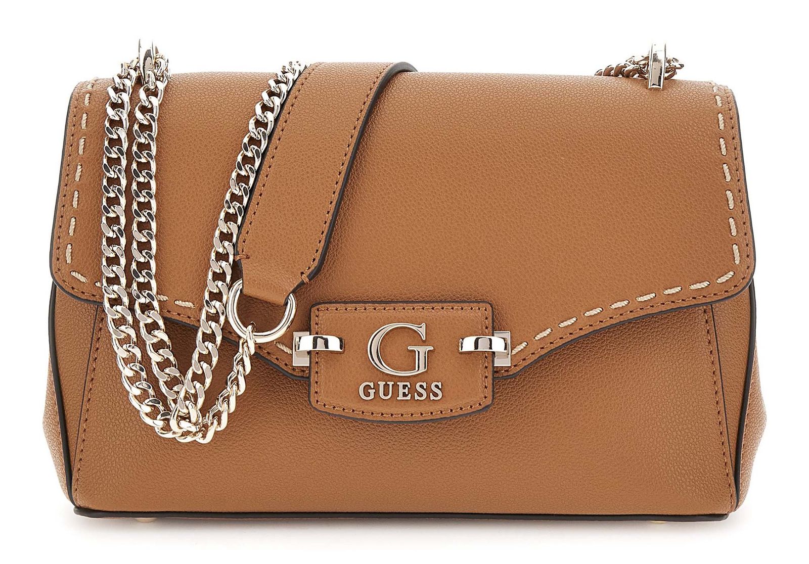 Guess Cognac Tan Flap Crossbody Bag #178
