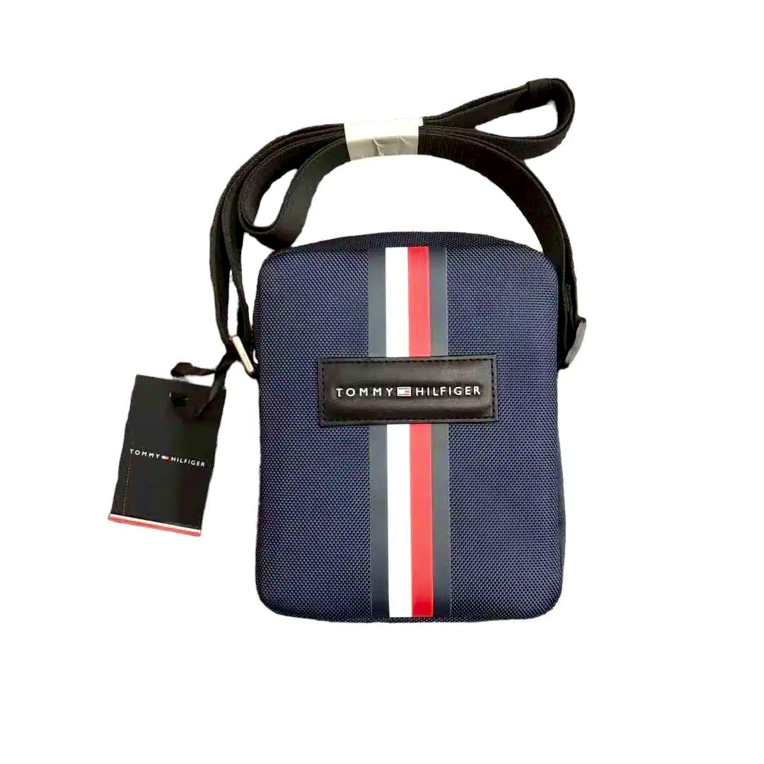 Tommy Hilfiger Navy Blue Men’s Stripe Messenger Bag #47