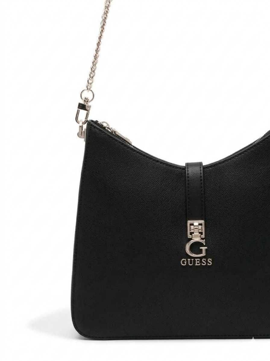 Guess Saffiano Hobo Bag – Classic Midnight Black #165