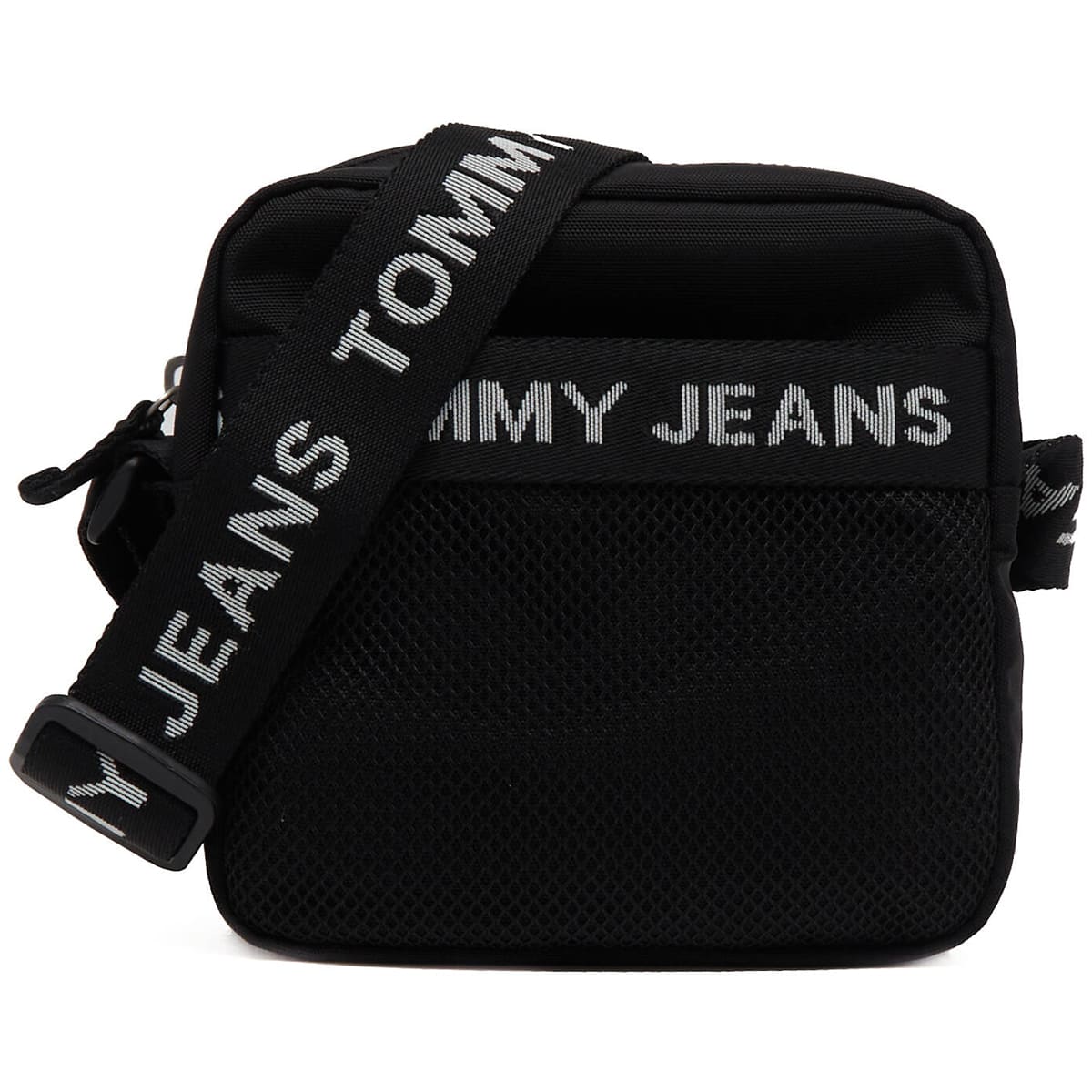 Tommy HilfigerBlack Tech Mesh Crossbody Messenger Bag #46