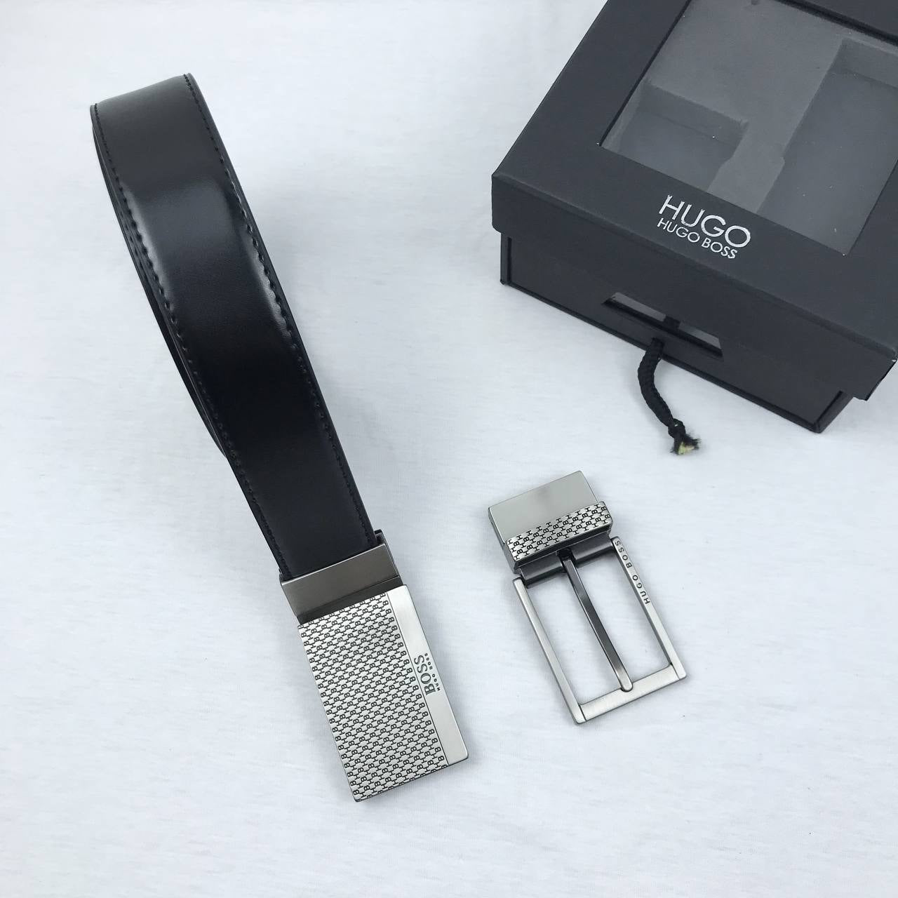 Hugo Boss Men’s Leather Belt Set | 2-Interchangeable Buckles #1