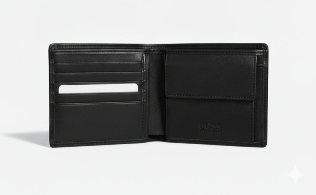 Boss Black Leather Wallet For Men #1