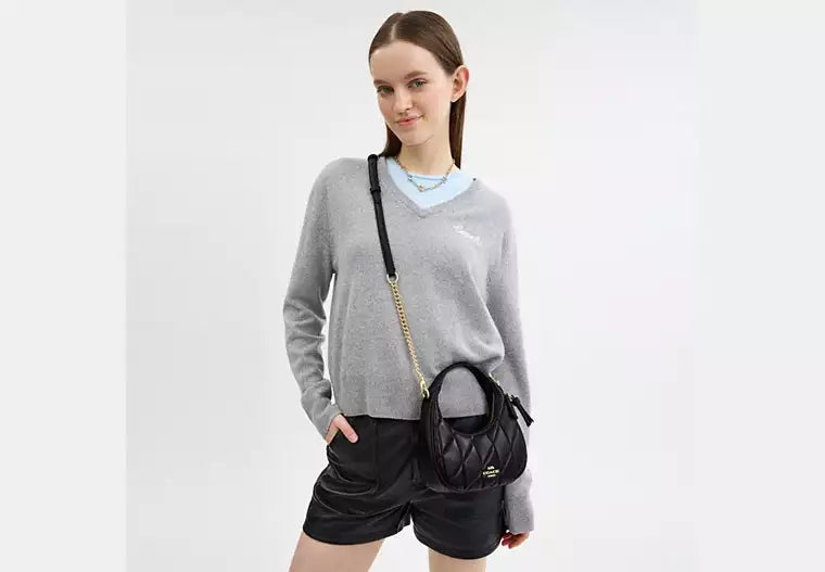 COACH Teri Shoulder Bag in Quilted Black Leather #8