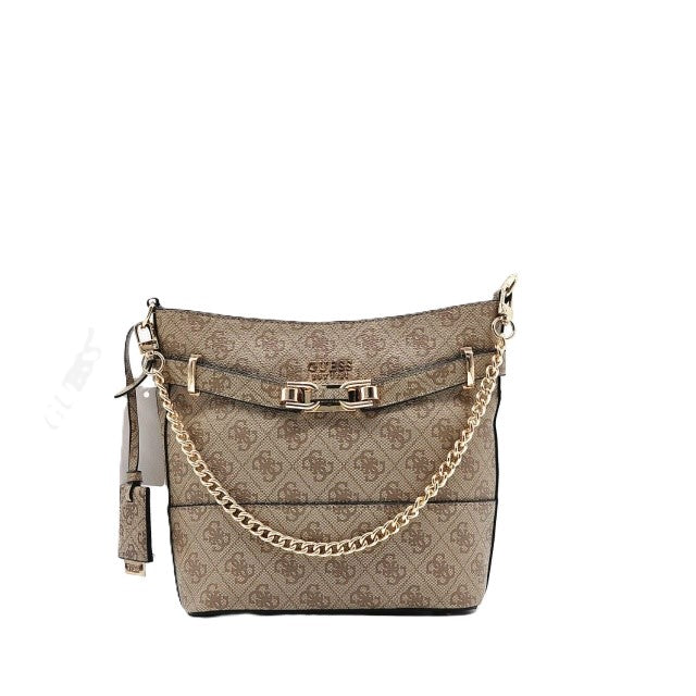 Guess Logo Print Bucket Bag – Mocha Brown #161