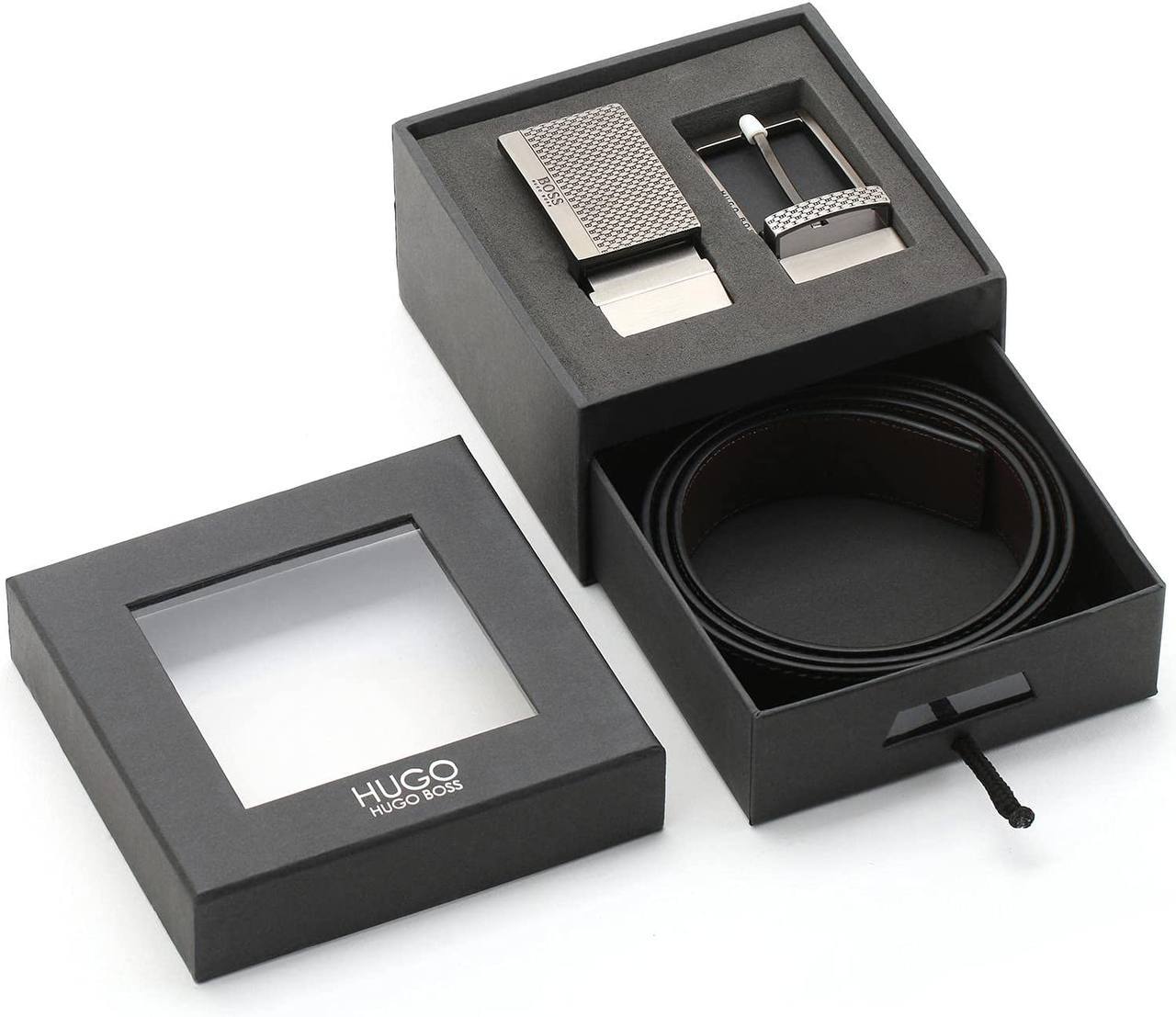 Hugo Boss Men’s Leather Belt Set | 2-Interchangeable Buckles #1