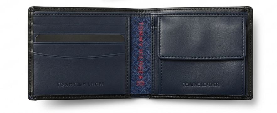 Tommy Hilfiger Men's Smooth Leather Wallet - Classic Black #79